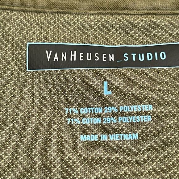 Van-Heusen Studio Polo Shirt Mens Size L Green - Picture 3 of 4